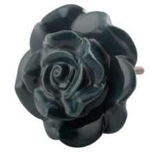 Forest Green Big Rose Ceramic Flower Dresser Knobs Online